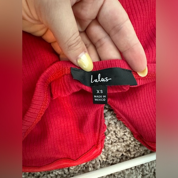 Intriguing Icon Red Ribbed Strapless Notched Bodysuit - Picture 3 of 3